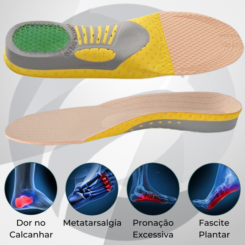 Palmilha Ortopédica Walkomfy© | Suporte e Ajuste Personalizado