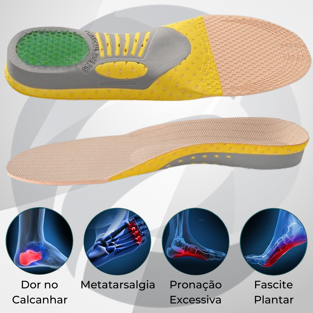 Palmilha Ortopédica Walkomfy© | Suporte e Ajuste Personalizado
