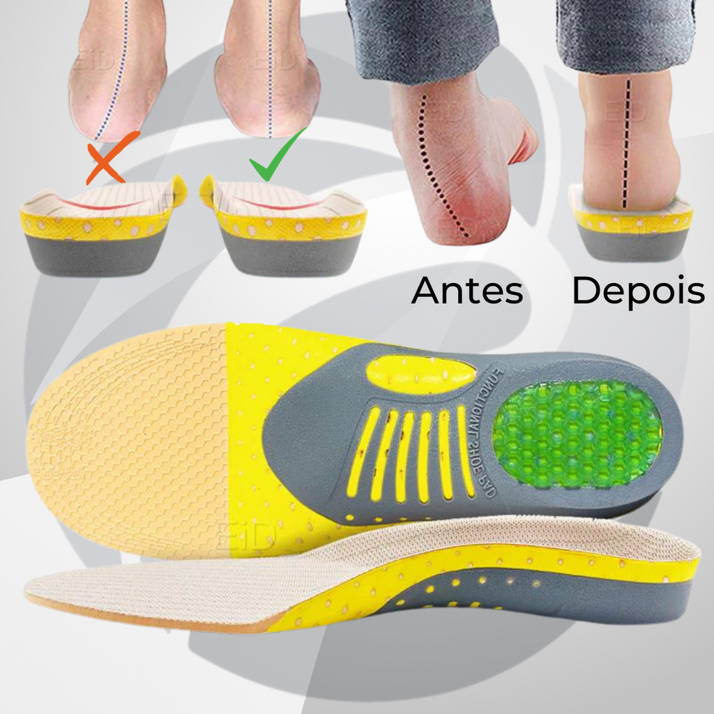 Palmilha Ortopédica Walkomfy© | Suporte e Ajuste Personalizado