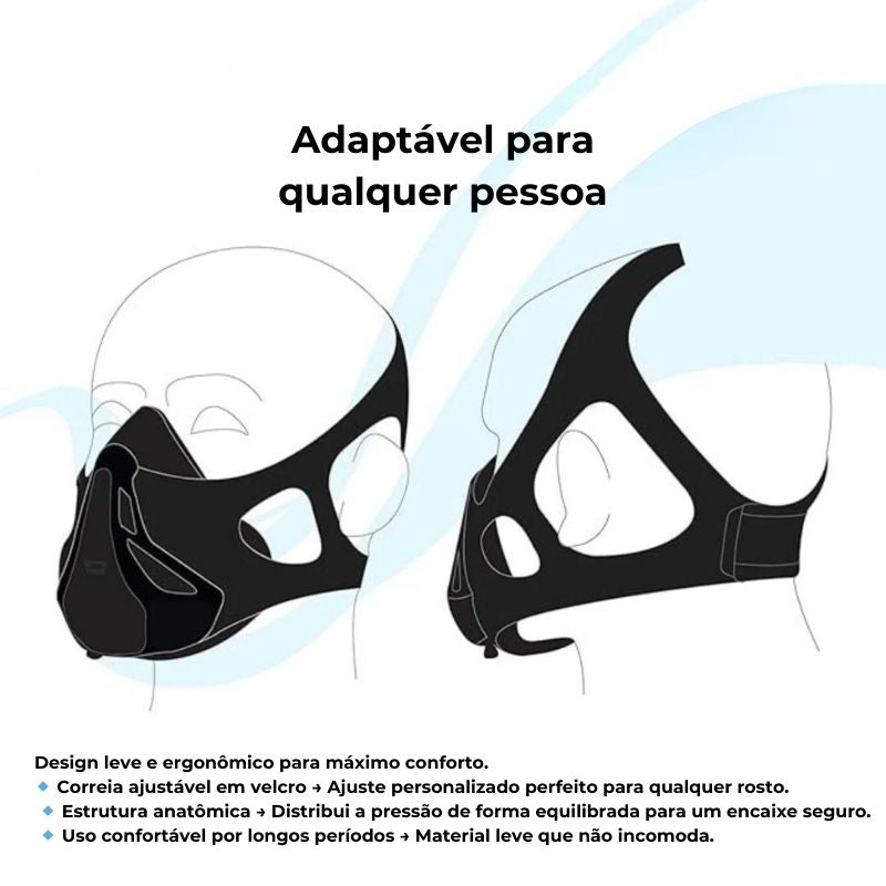 Máscara High-Tech™ | Fortalecimento Respiratório para Saúde e Performance