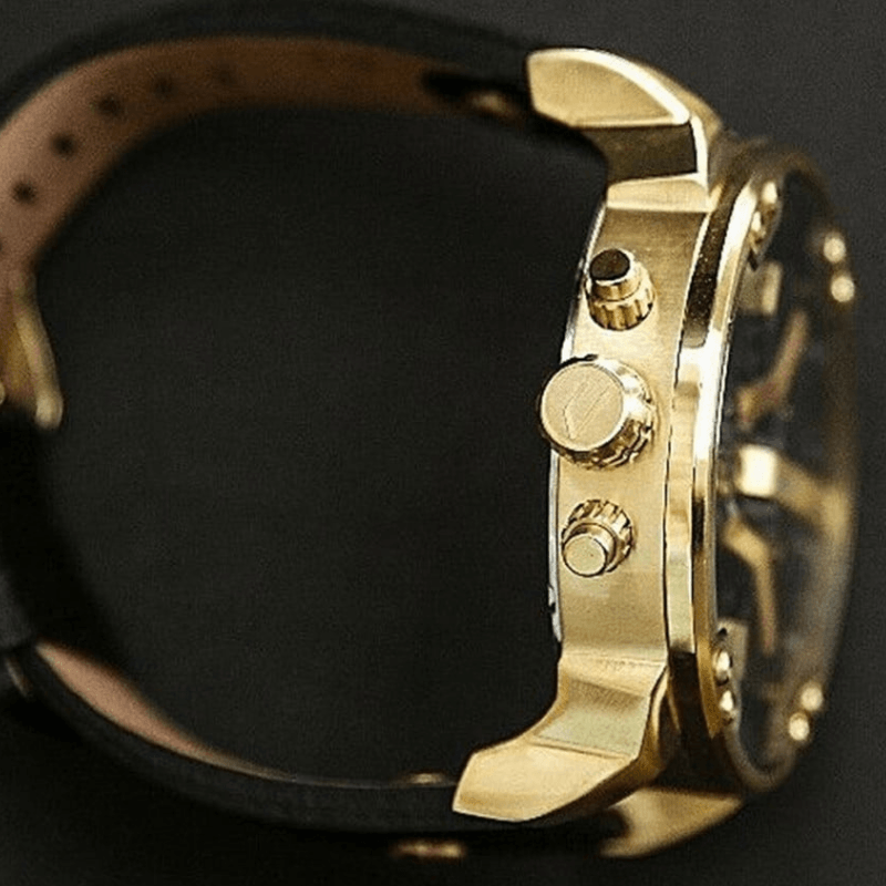 Steel Watch© | À Prova D'Água com Pulseira de Couro Premium